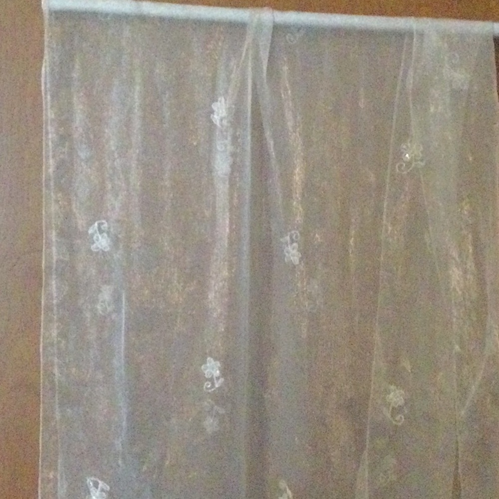 Worthington Women’s Sheer long Scarf with embroidery